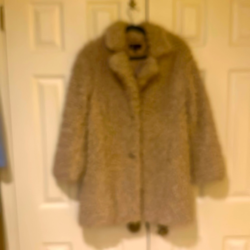 NWOT Zara, TRF collection, fuzzy bear lined coat. 100% polyester.